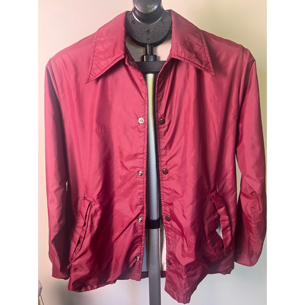 Sears Put On Shop Coach Jacket Unisex 18 Burgundy Excellent Vintage Windbreaker